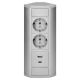 GNIAZDO MEBLOWE PODWÓJNE ORNO OR-GM-9039(GS)/G 2xUSB SCHUKO